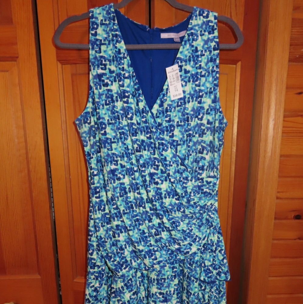 Blue Teal Ruffled Dress